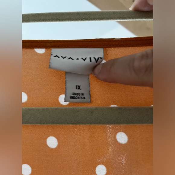 AVA & VIV Polka Dot Midi Dress, Size 1X - Picture 6 of 7